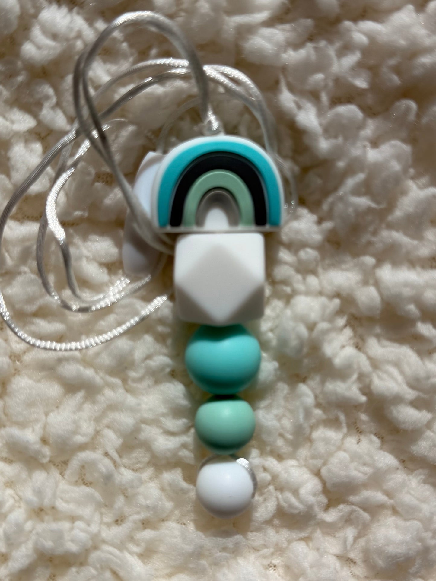 Aqua Rainbow Sensory Chew Necklace