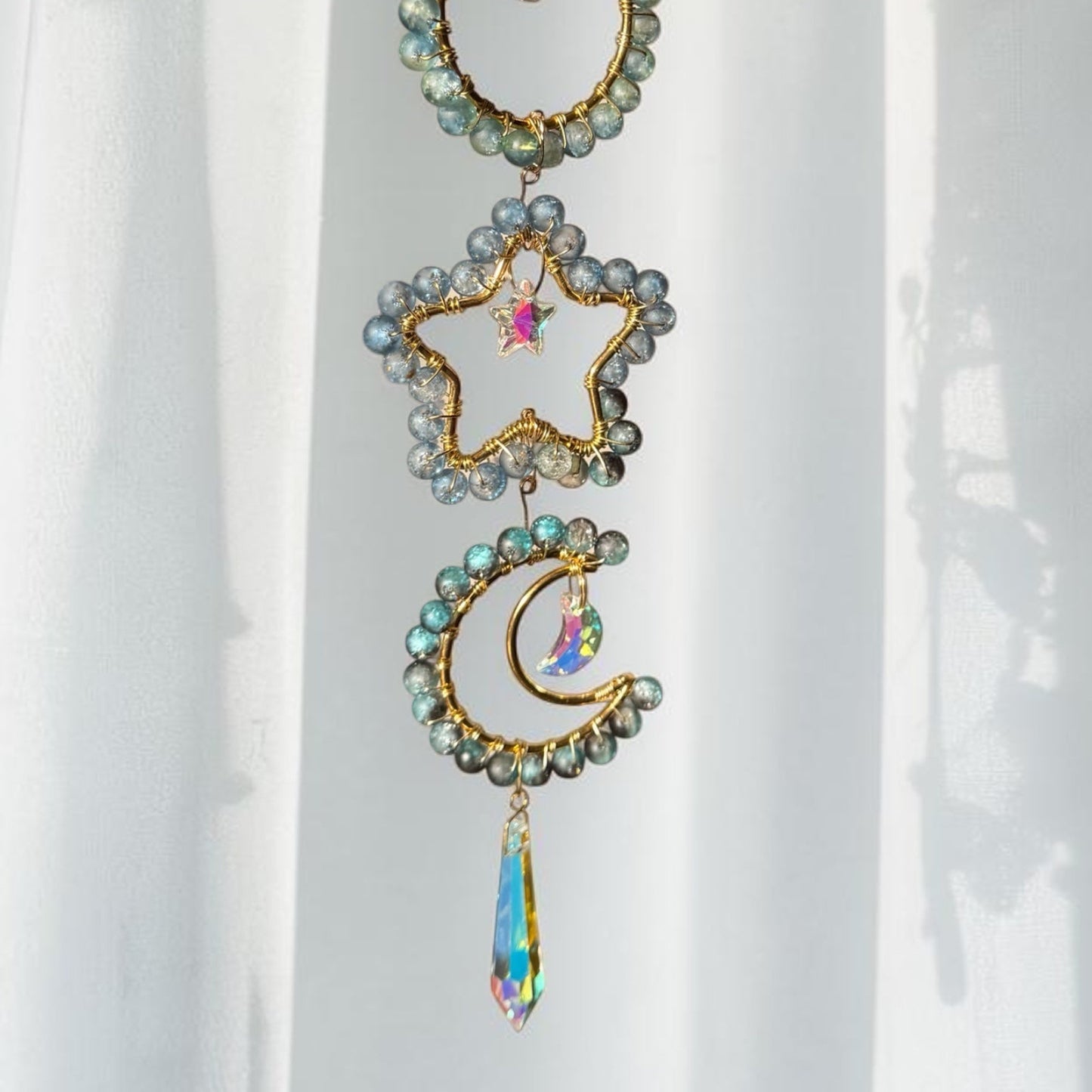 Celestial Heart Star & Moon Suncatcher