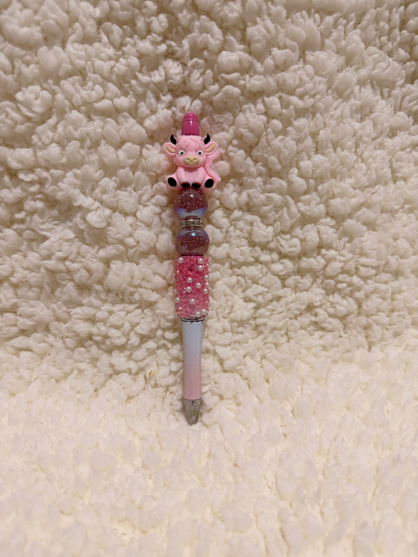 Pink Cow Glitter Premium Pen