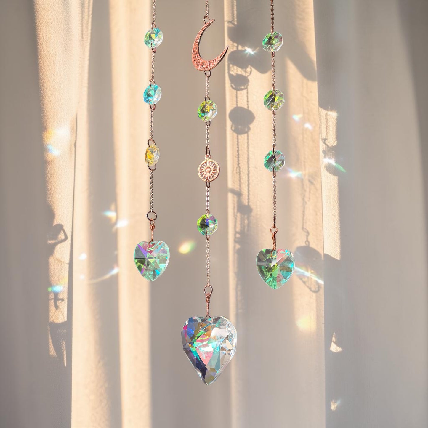 Celestial Aventurine Sun & Moon Suncatcher