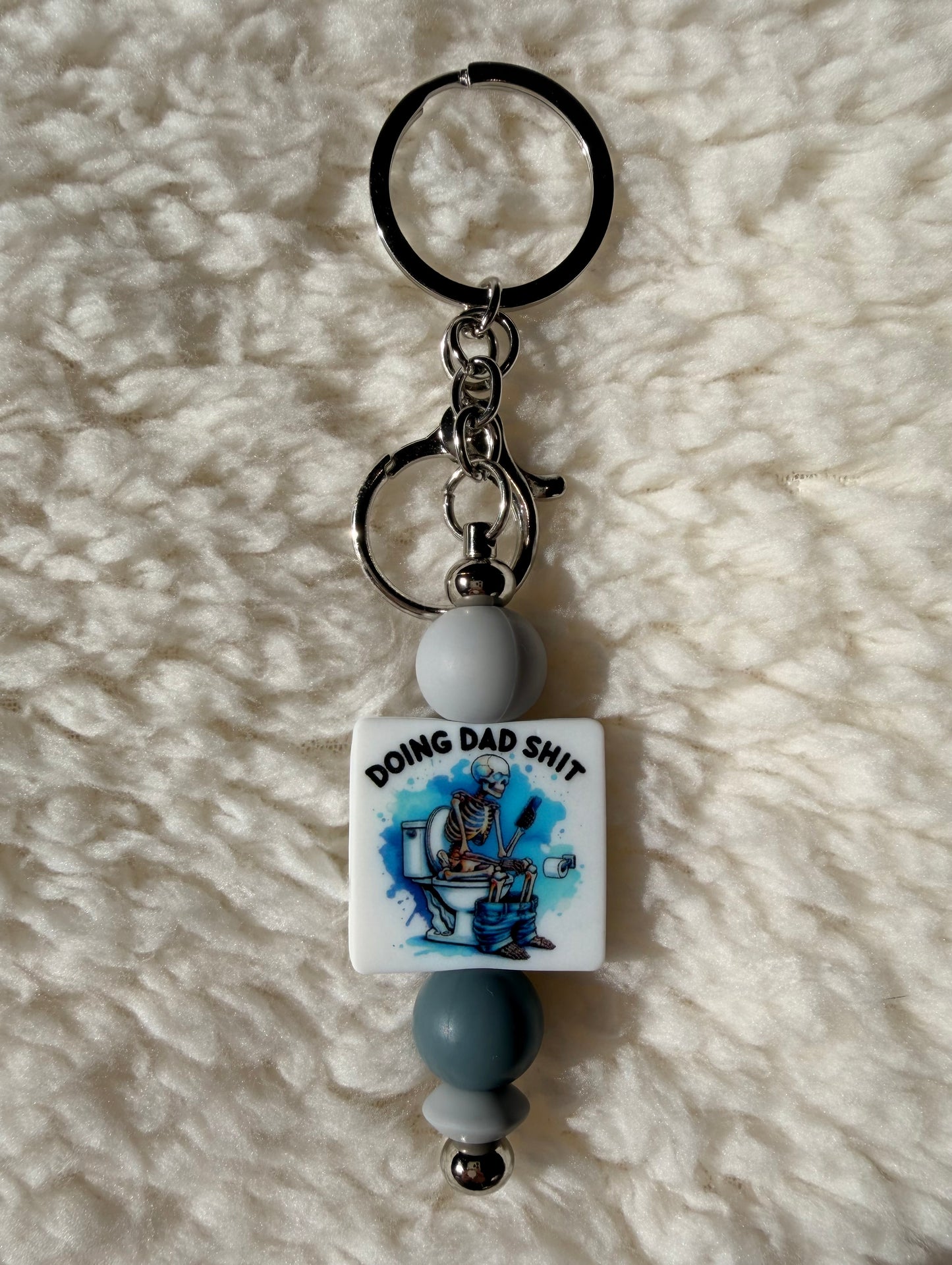 Doing Dad Shit Keyring (Grey)