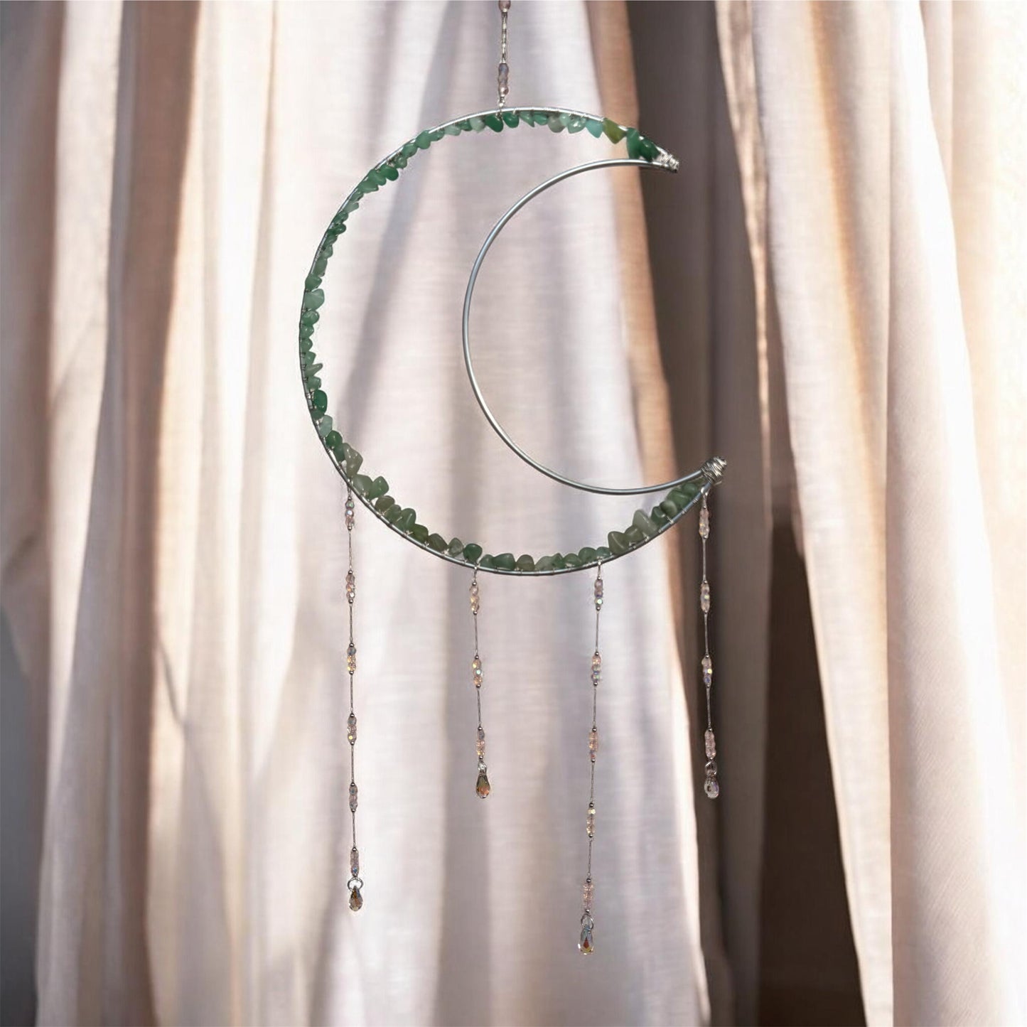 Green Crescent Moon Suncatcher