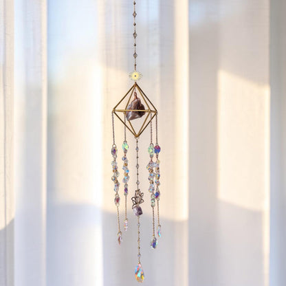 Raw Crystal Geometric Chandelier Suncatcher