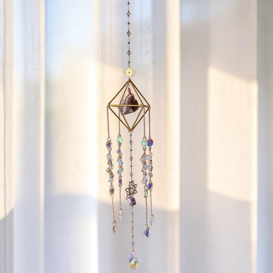 Raw Crystal Geometric Chandelier Suncatcher