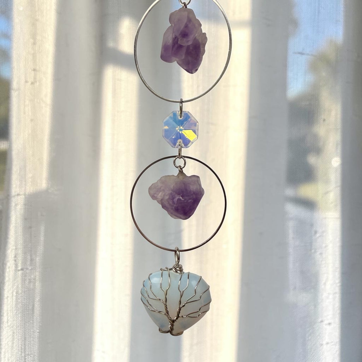 Amethyst Lotus Crystal Suncatcher