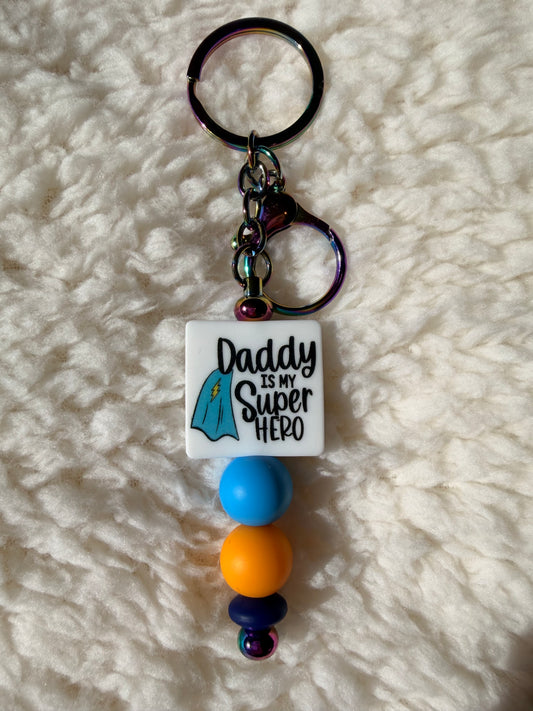 Daddy Is My Superhero Keyring