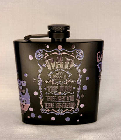 Dad The Man The Myth The Legend Hip Flask Gift Set