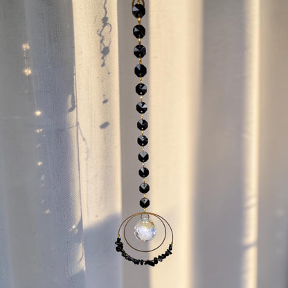 Black & Gold Moonlight Prism Suncatcher