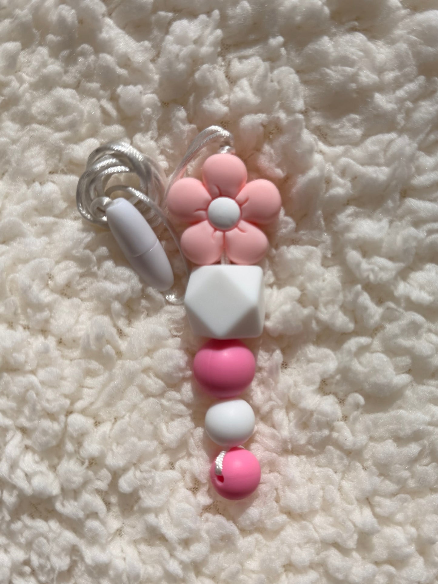 Apricot Pink Flower Sensory Chew Necklace