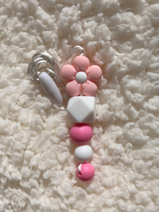 Apricot Pink Flower Sensory Chew Necklace