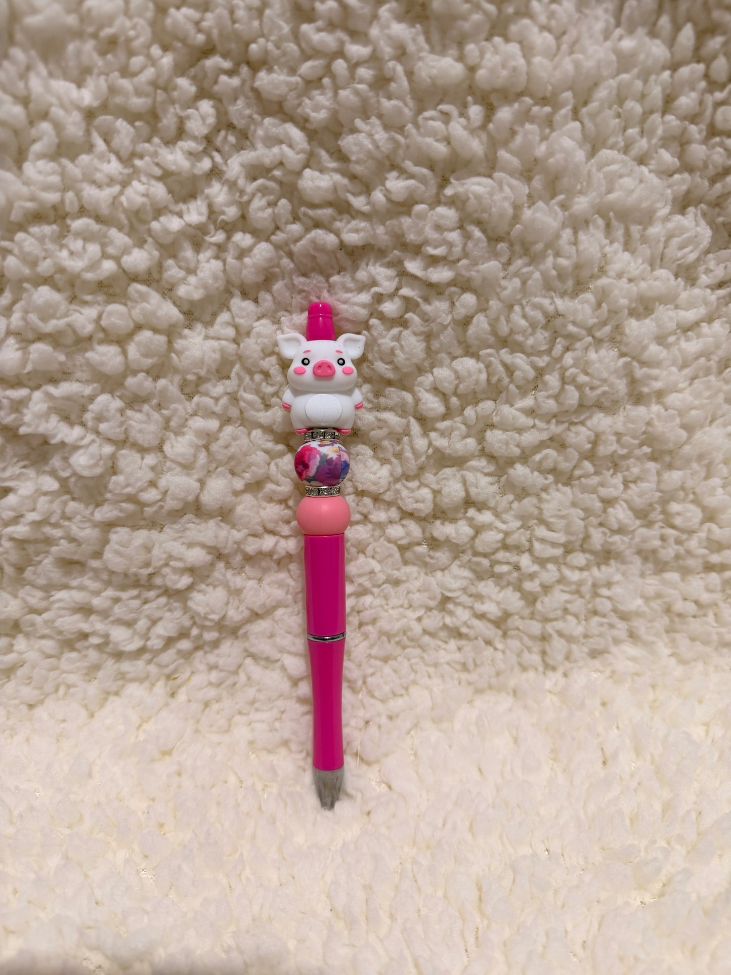 Pink Piggy Beaded Pen