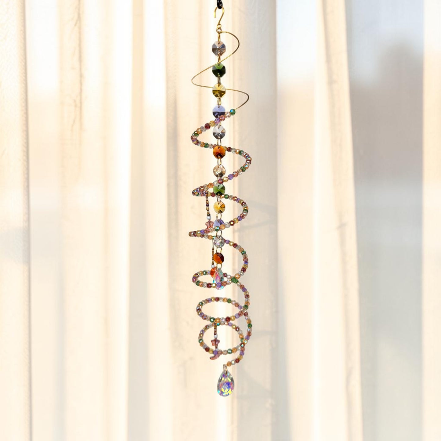 Rainbow Crystal Spiral Suncatcher