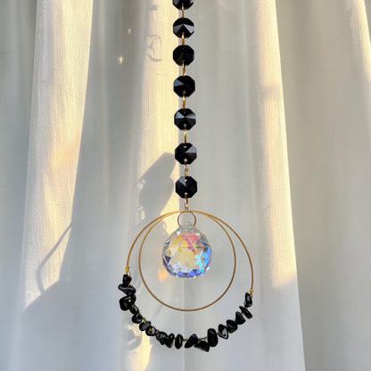 Black & Gold Moonlight Prism Suncatcher