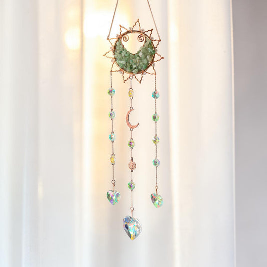 Celestial Aventurine Sun & Moon Suncatcher