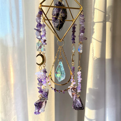 Amethyst Geometric Crystal Suncatcher