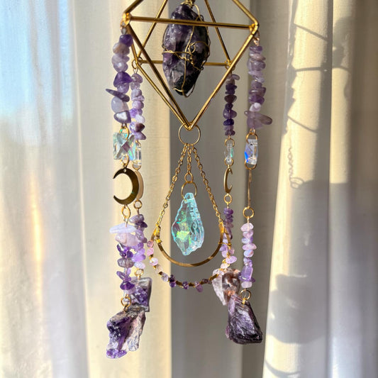Amethyst Geometric Crystal Suncatcher