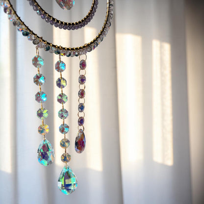Double Hoop Aurora Crystal Suncatcher