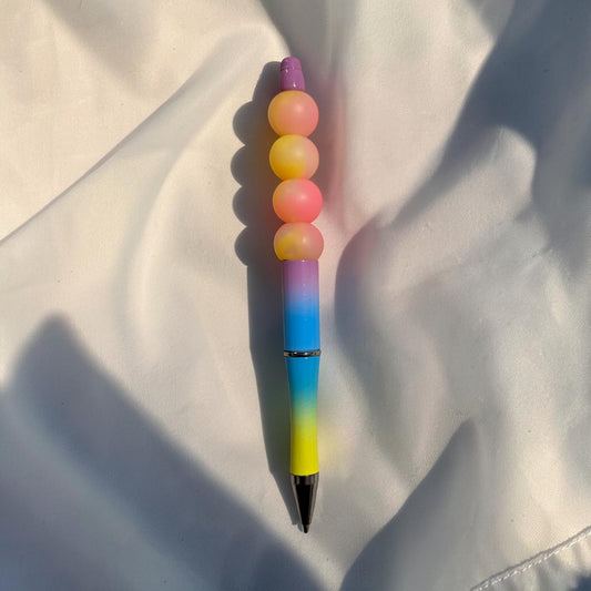 Rainbow Sherbet Beaded Pen