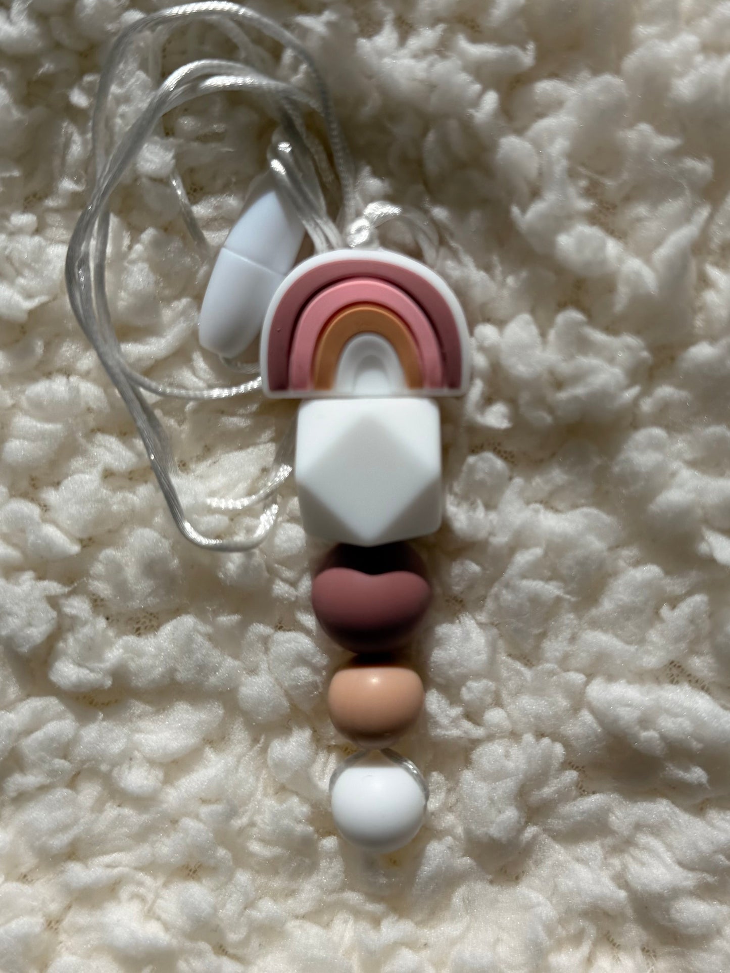 Neutral Rainbow Sensory Chew Necklace