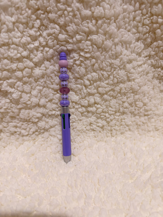 Purple Multi Colour Beaded Premium Pen