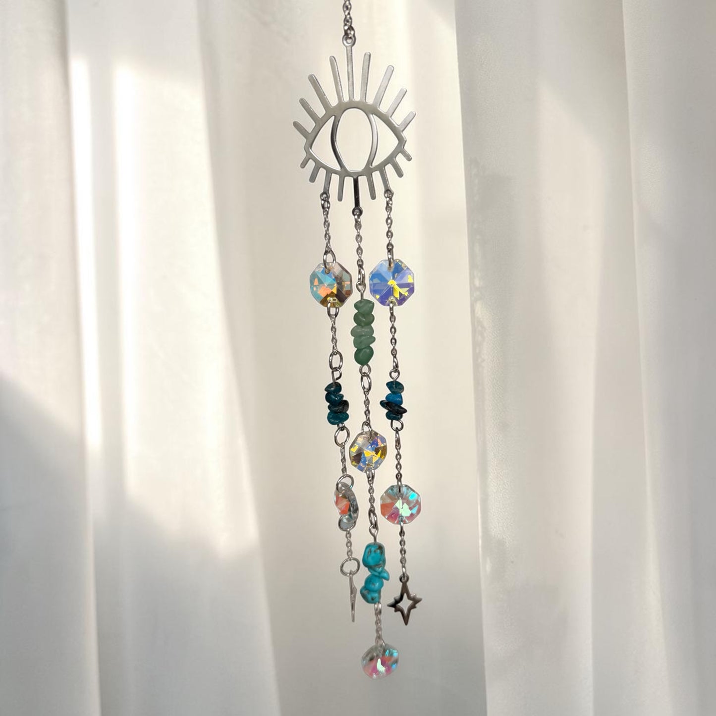Silver Guardian Eye Crystal Suncatcher
