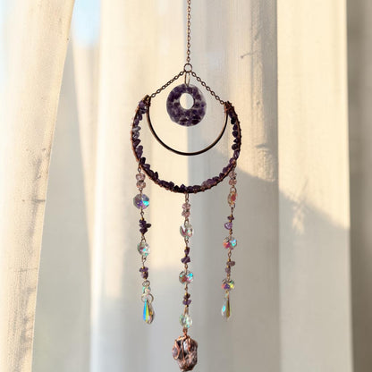 Amethyst Dreamcatcher Crystal Suncatcher