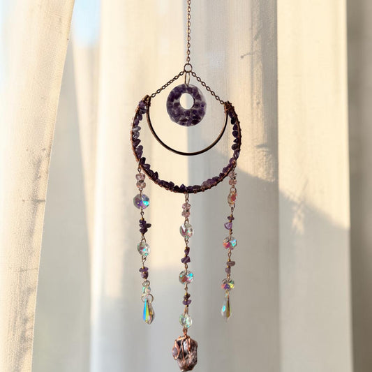 Amethyst Dreamcatcher Crystal Suncatcher