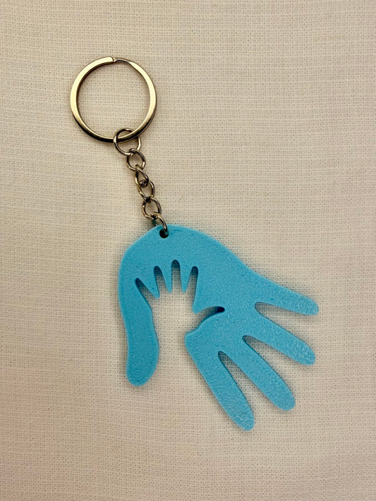 Holding Hands Dad & Child Keyring – Blue