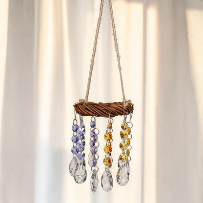 Lavender & Golden Crystal Chandelier Suncatcher