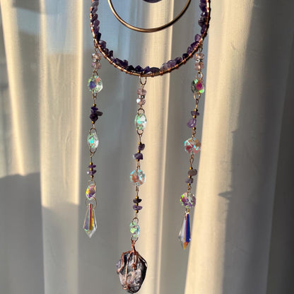Amethyst Dreamcatcher Crystal Suncatcher