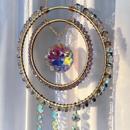 Double Hoop Aurora Crystal Suncatcher