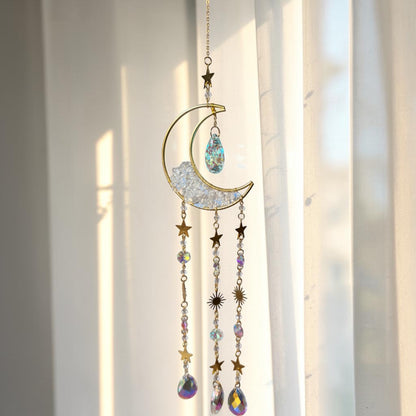 Clear Crystal Crescent Moon Suncatcher