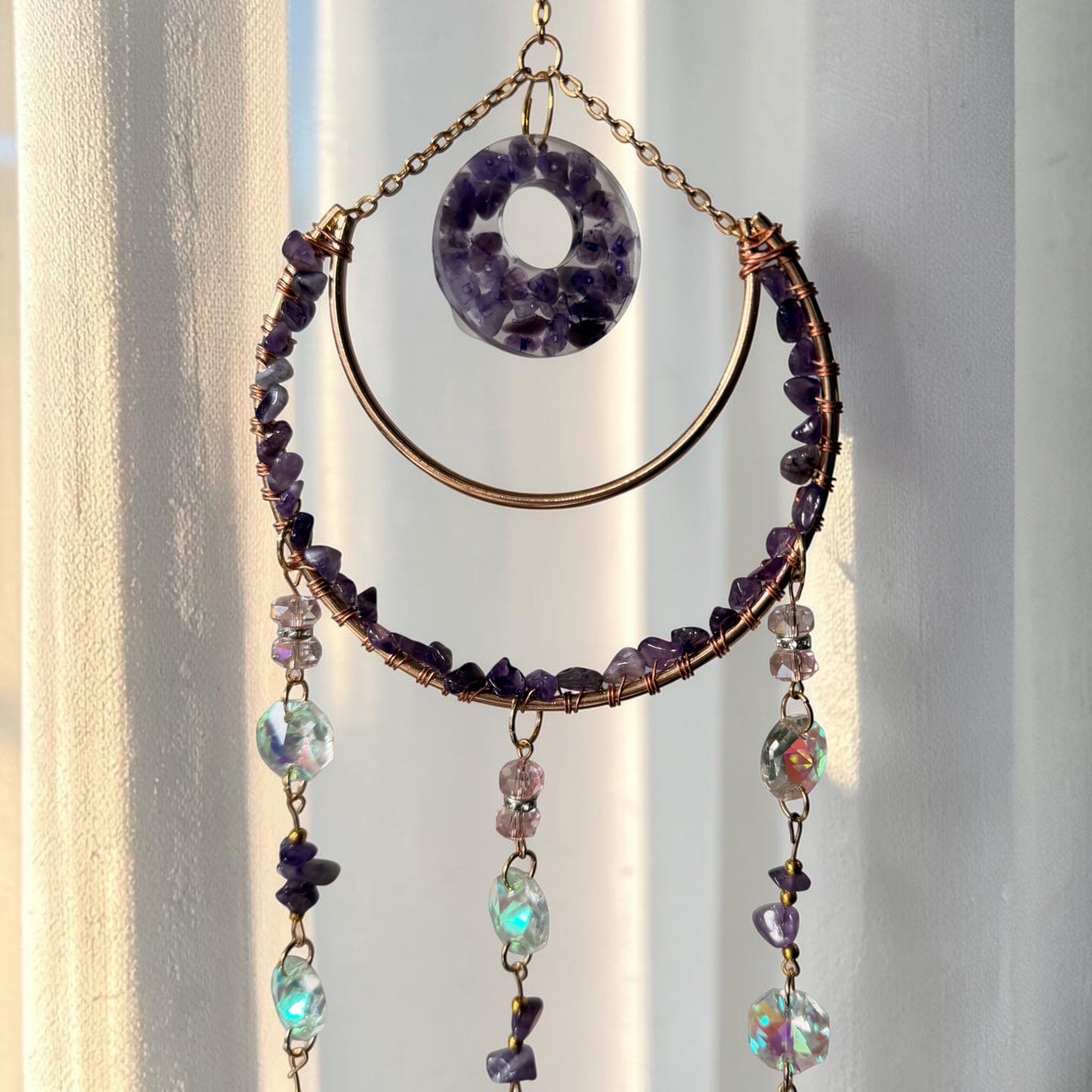 Amethyst Dreamcatcher Crystal Suncatcher