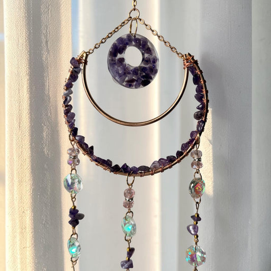 Amethyst Dreamcatcher Crystal Suncatcher