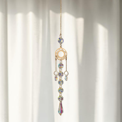 Gold Sun Crystal Drop Suncatcher