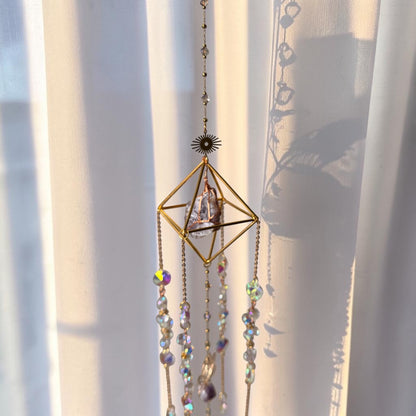 Raw Crystal Geometric Chandelier Suncatcher