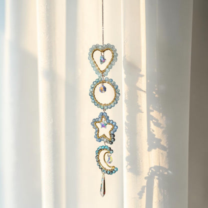 Celestial Heart Star & Moon Suncatcher