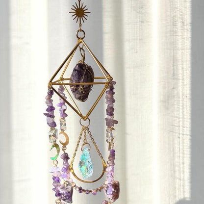 Amethyst Geometric Crystal Suncatcher