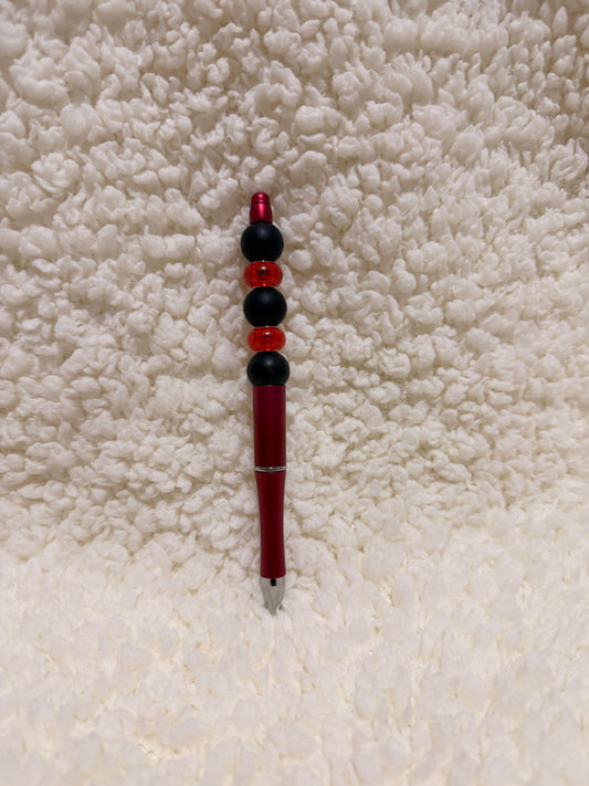 Red & Black Beaded Pen