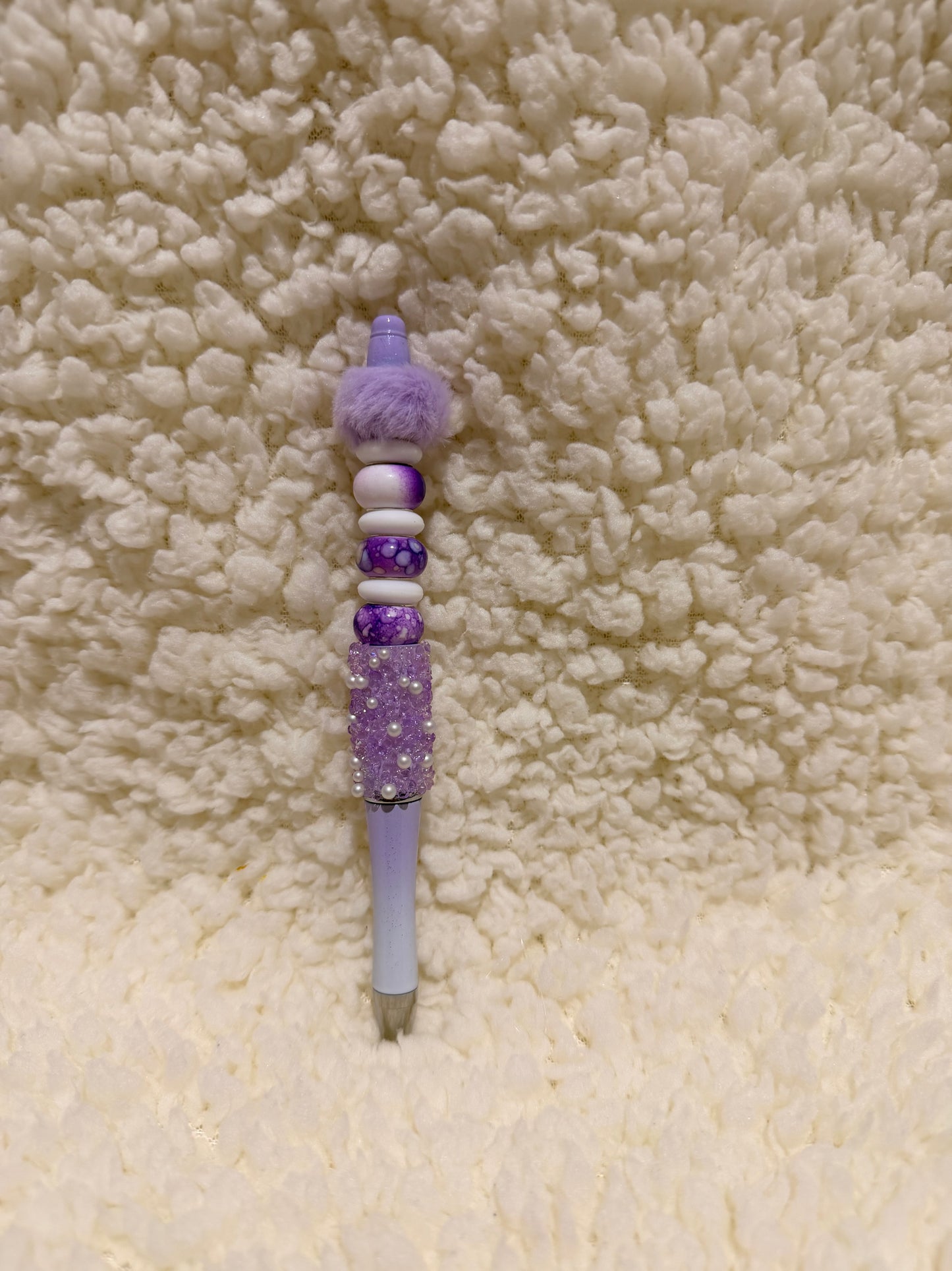 Purple Pom Pom Sparkle Premium Pen