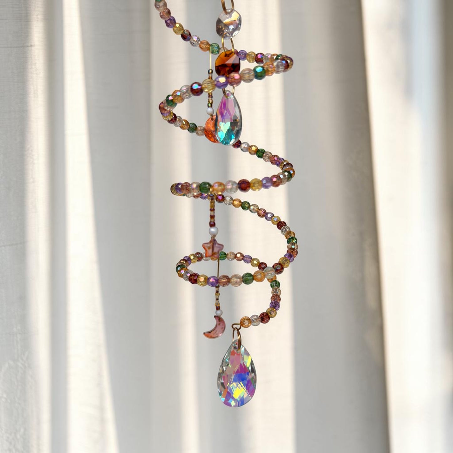 Rainbow Crystal Spiral Suncatcher