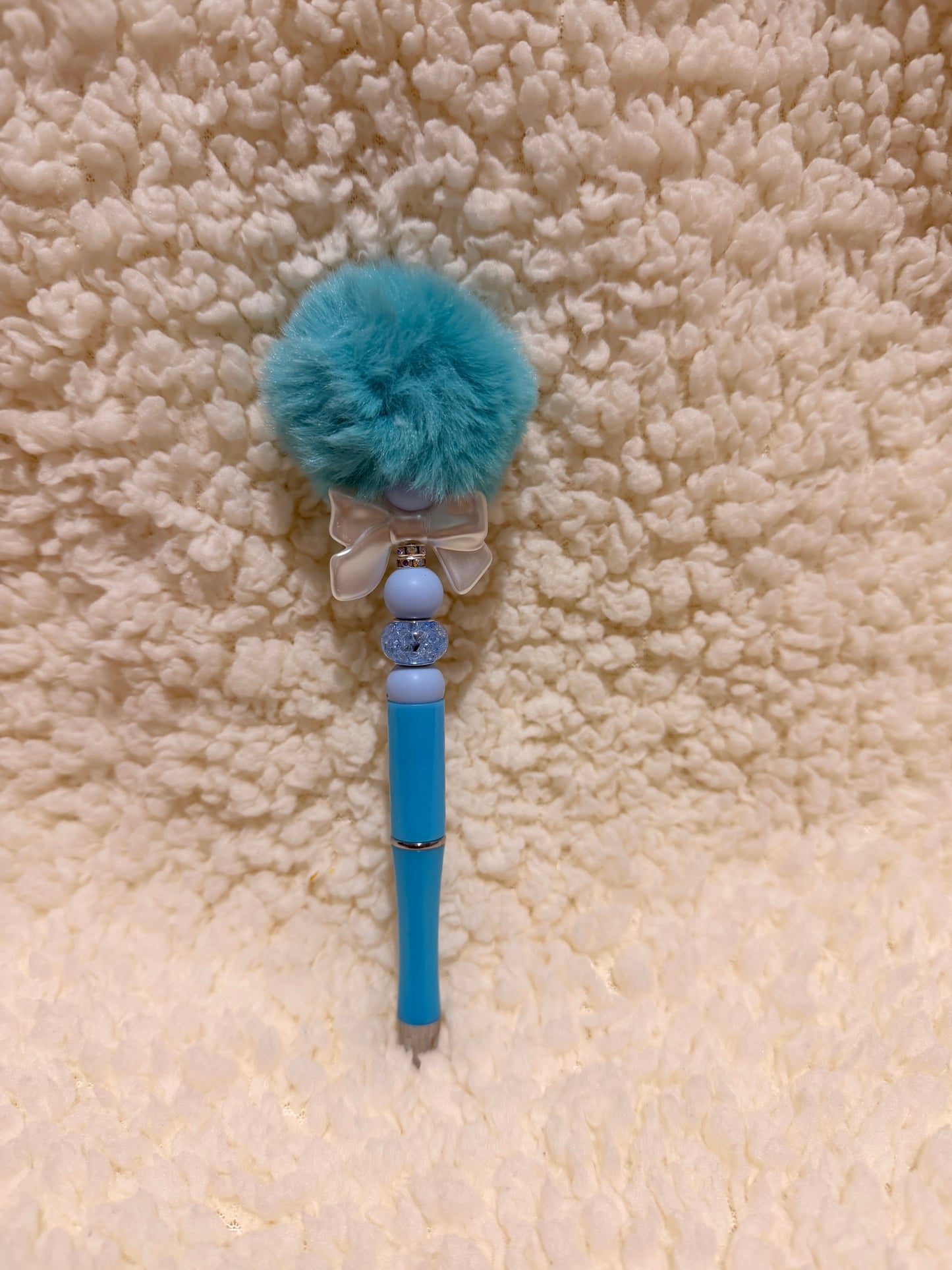 Blue Bow Fluffy Premium Pen