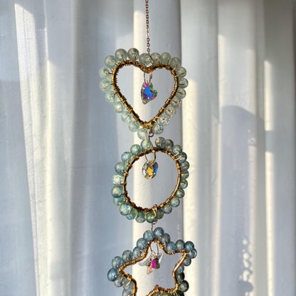 Celestial Heart Star & Moon Suncatcher