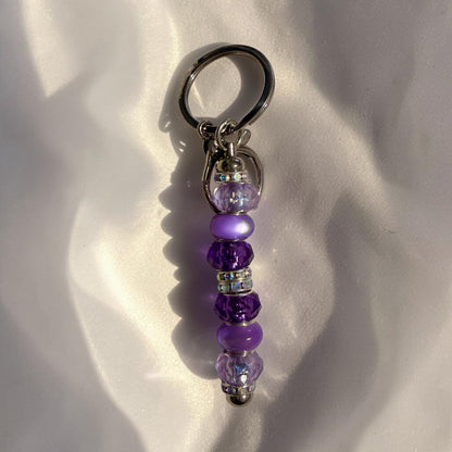 Purple Beaded Keyring