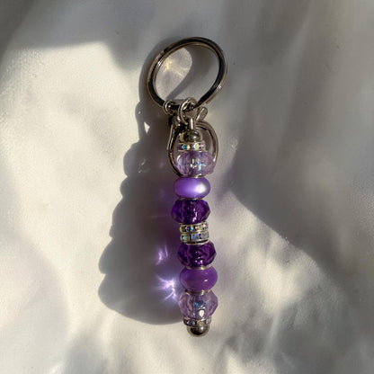 Purple Beaded Keyring