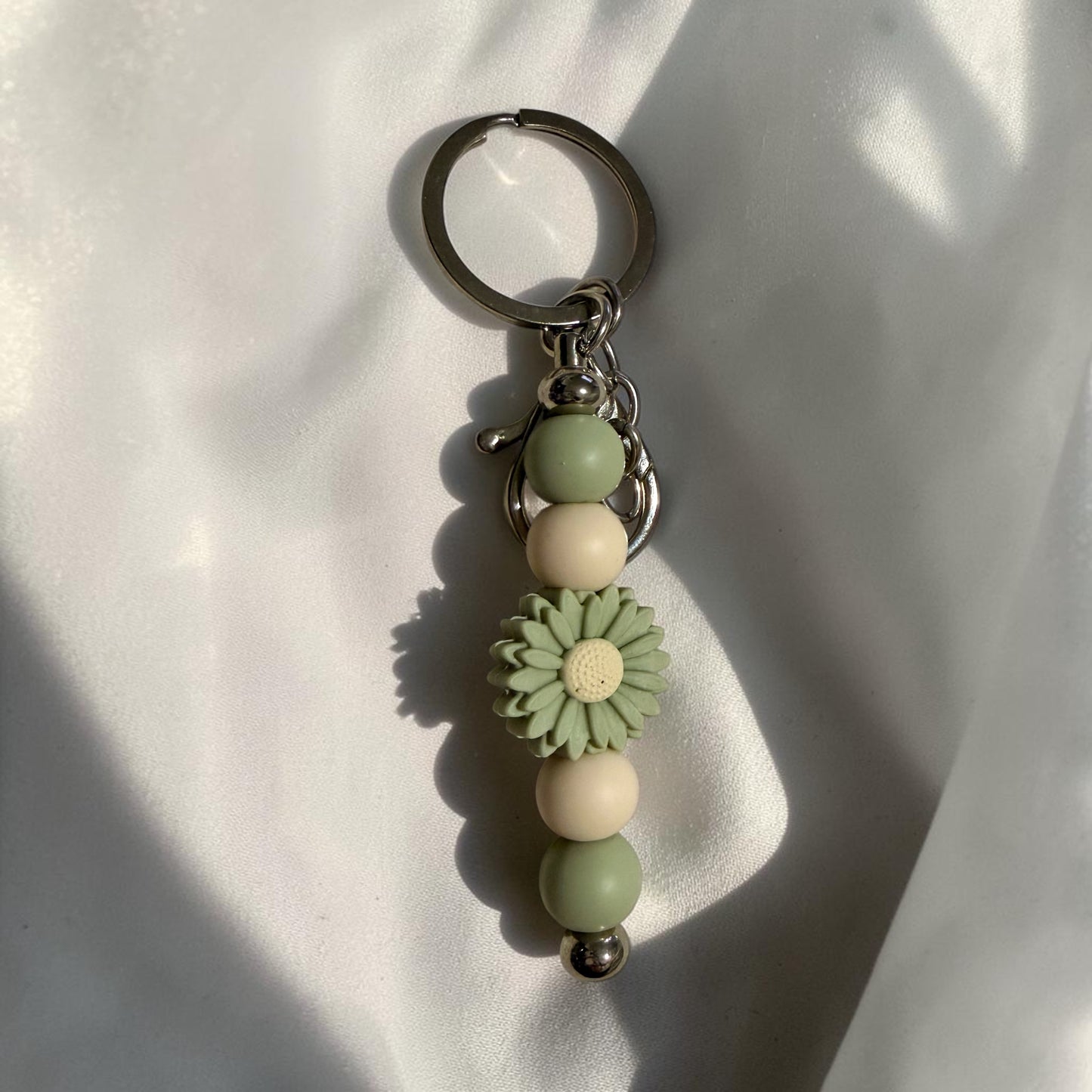 Sage Daisy Keyring