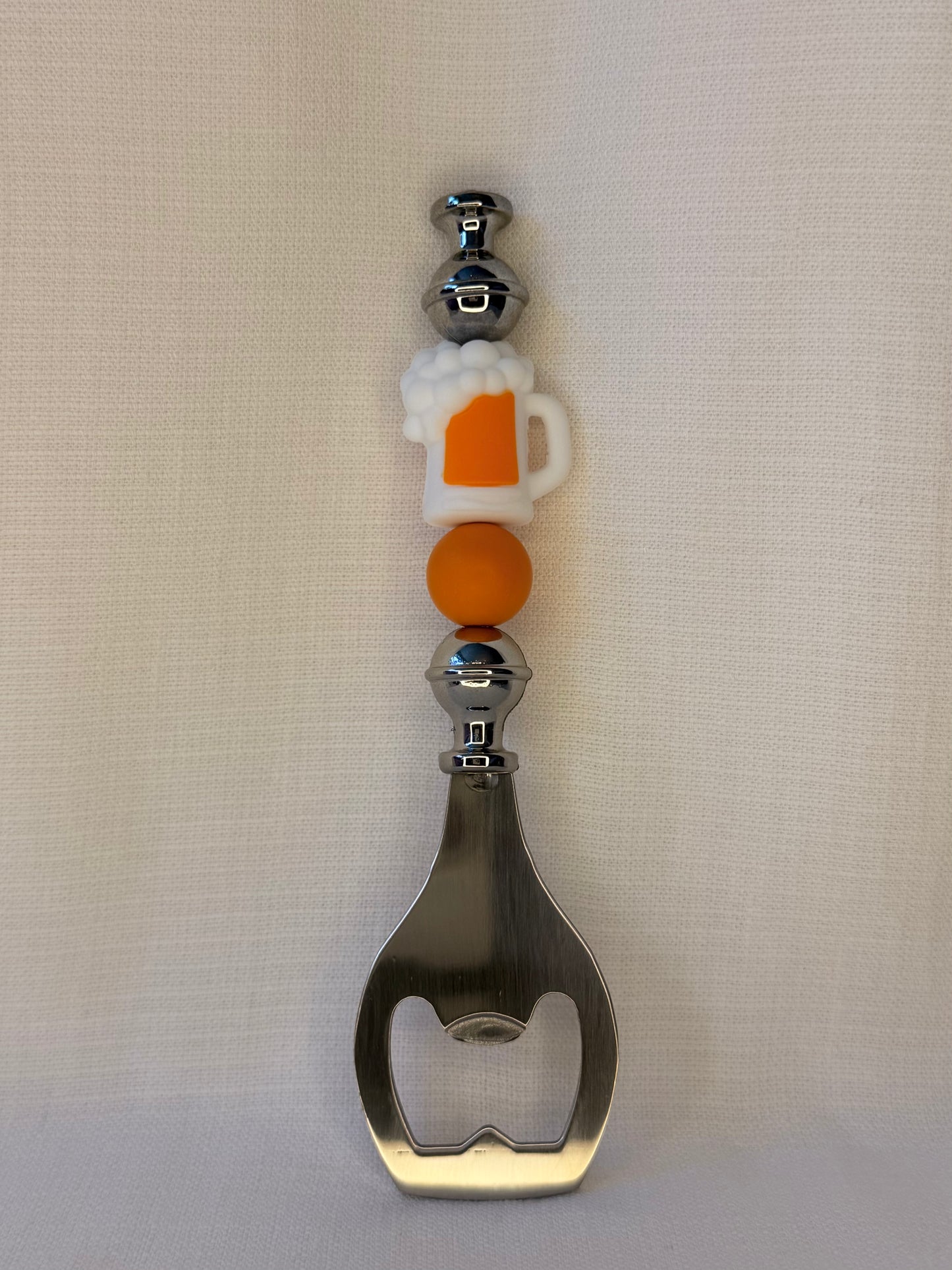 Beer Mug Beaded Bottle Opener – Orange