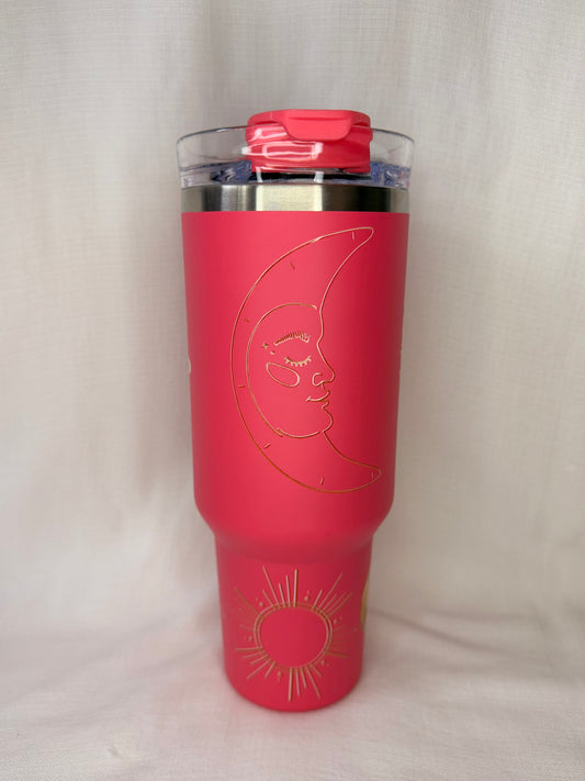 Pink Celestial Moon & Sun 40oz Tumbler