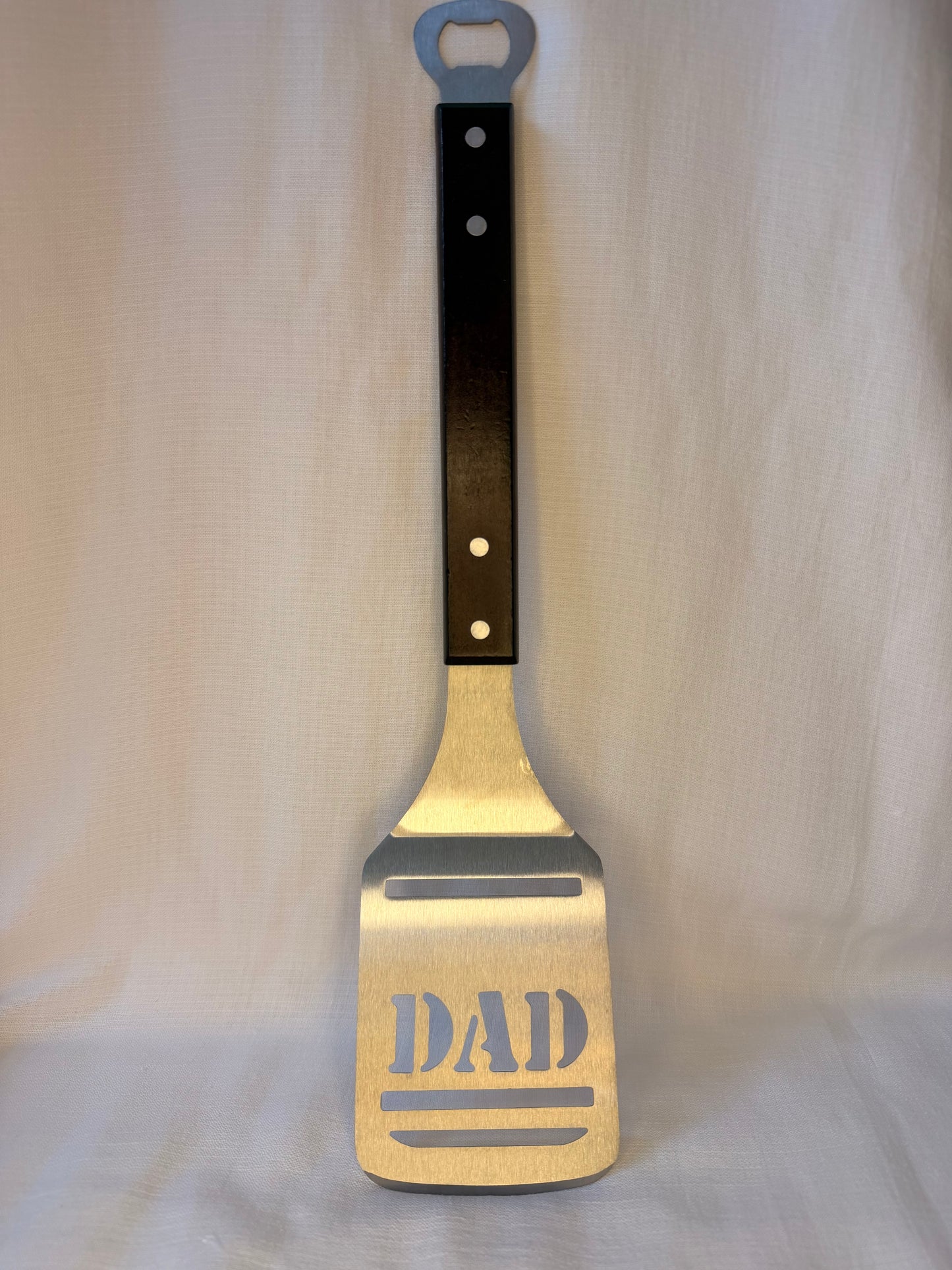 DAD BBQ Spatula & Bottle Opener - Dark Brown Handle