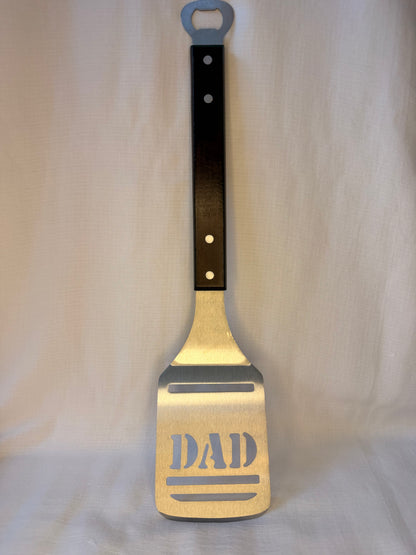 DAD BBQ Spatula & Bottle Opener - Dark Brown Handle